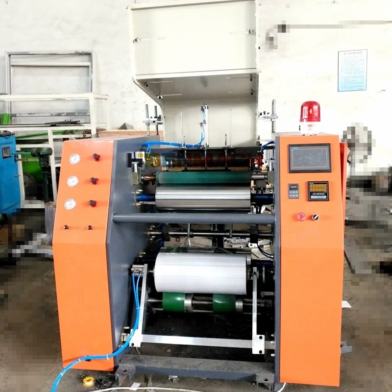 Fully automatic stretch film rewinder machine cling film slitter