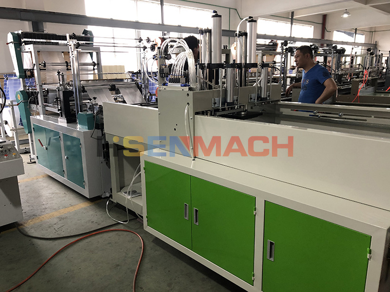 plastic bags production line nylon biodegradable polythene poly carry shopping tshirt bag making machine