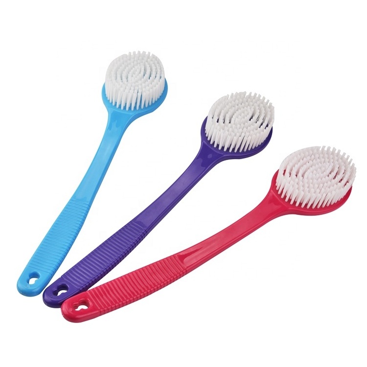 Long-Handled Plastic Body Cleaning Bath Shower Brush Customized Color for Back Cleaning and Bathroom Use