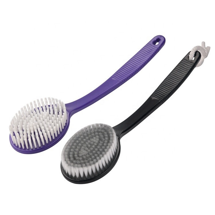 Long-Handled Plastic Body Cleaning Bath Shower Brush Customized Color for Back Cleaning and Bathroom Use