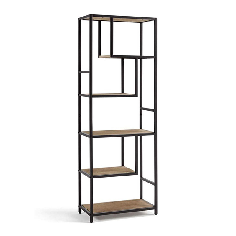 Factory customization Bookshelf Industrial 5 Tier Free Standing Shelving Display Storage Unit for Living Room