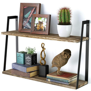 Modern light metal decor wall mounted floating book shelf for sale