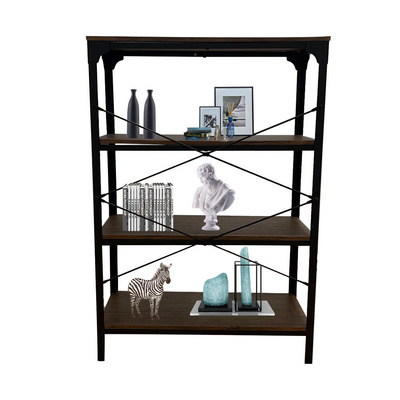 Industrial Bookshelf 5 Tier Storage Display Shelves Free Standing Open Shelf for Living Room Bedroom and Office