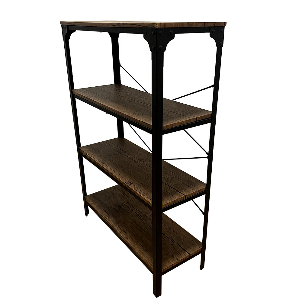 Industrial Bookshelf 5 Tier Storage Display Shelves Free Standing Open Shelf for Living Room Bedroom and Office