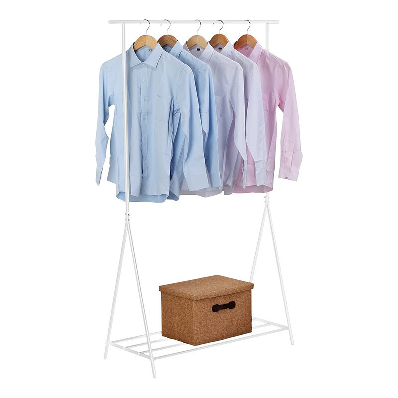 Boger Home Simple Metal Wire Sturdy And Durable Clothes Rack With Floor Shelf Coat Hanger Standing Clothes Stand Rack