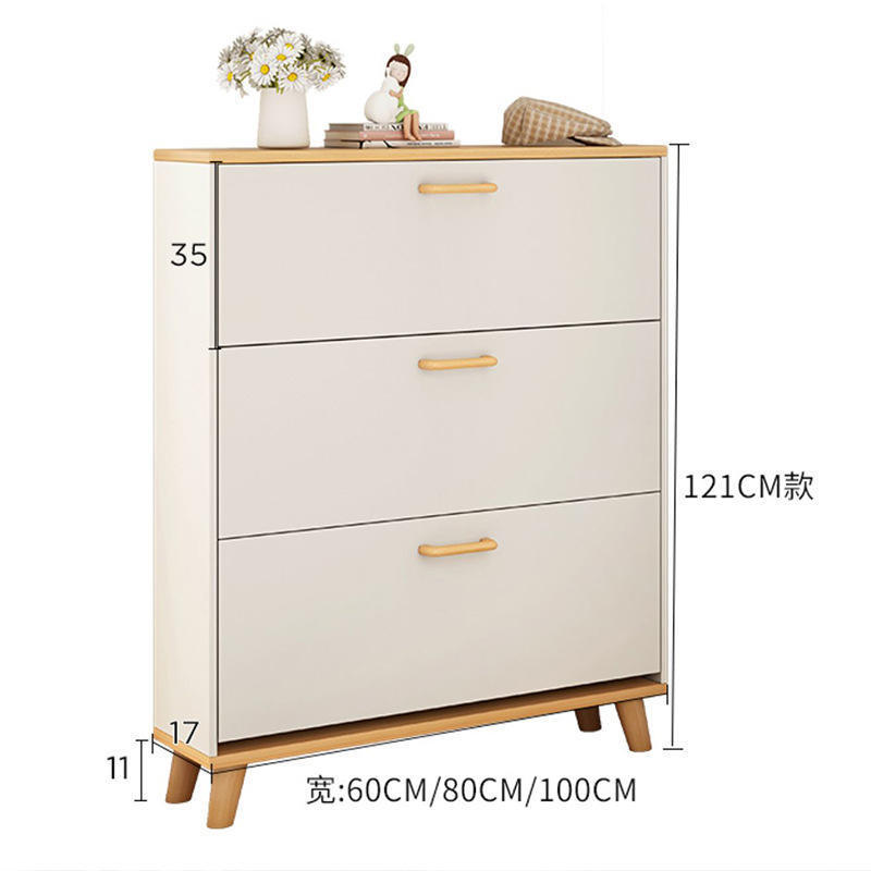 Hot sale Wholesale Factory Price Modern Simple White MDF 3layer Wood Shoe Storage Shelves with Drawer Shoe Racks Stand For Home