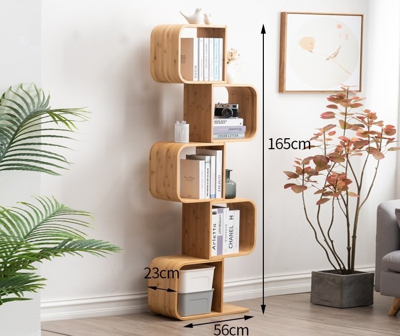 Modern Industrial MDF wooden bookcase Cube bookshelf with Cabinet Storage Shelf