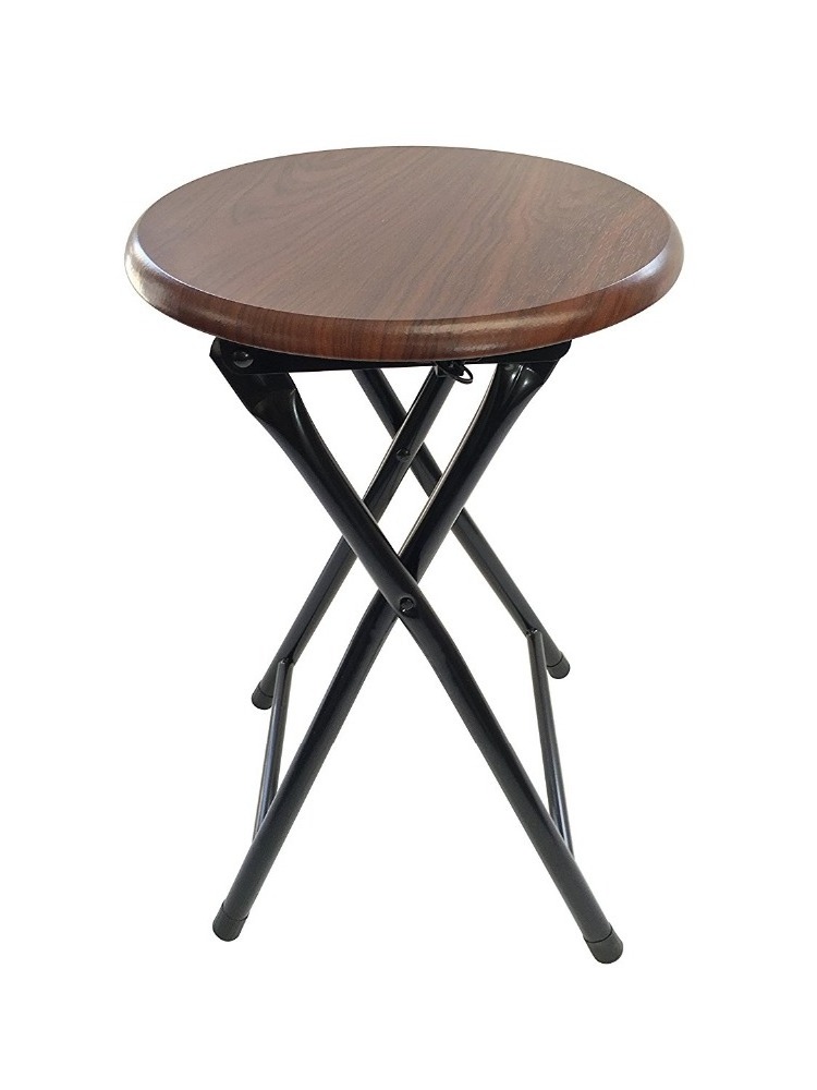 Cheap round folding stools steel frame wood folding stools supplier