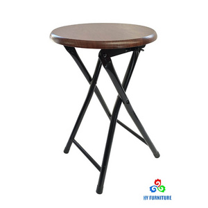 Cheap round folding stools steel frame wood folding stools supplier