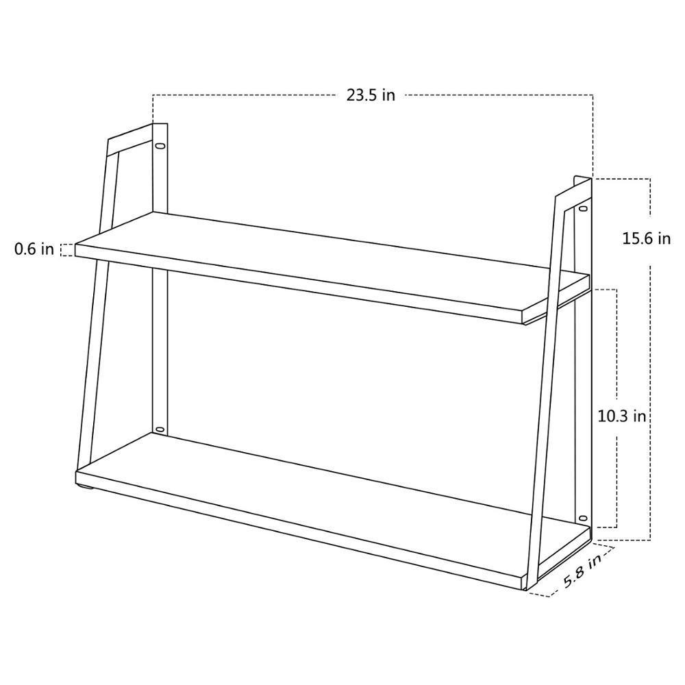 Modern light metal decor wall mounted floating book shelf for sale