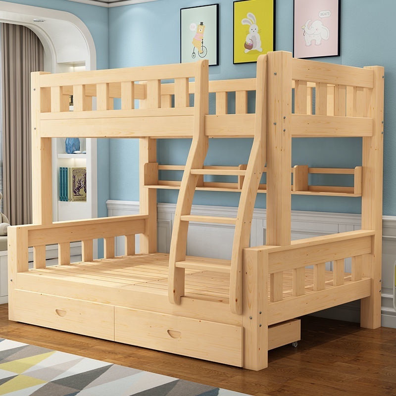 High Quality Durable Kindergarten Wooden Bunk Bed Children Double Deck Bed For Sale