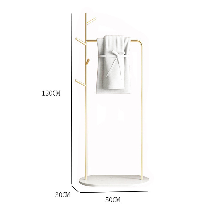 Bedroom Furniture Home Furniture Standing Coat Rack Shelf Modern Gold Clothing Rack