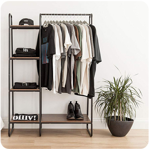 Simple home general used garment rack with shelf clothes storage shelf for bedroom