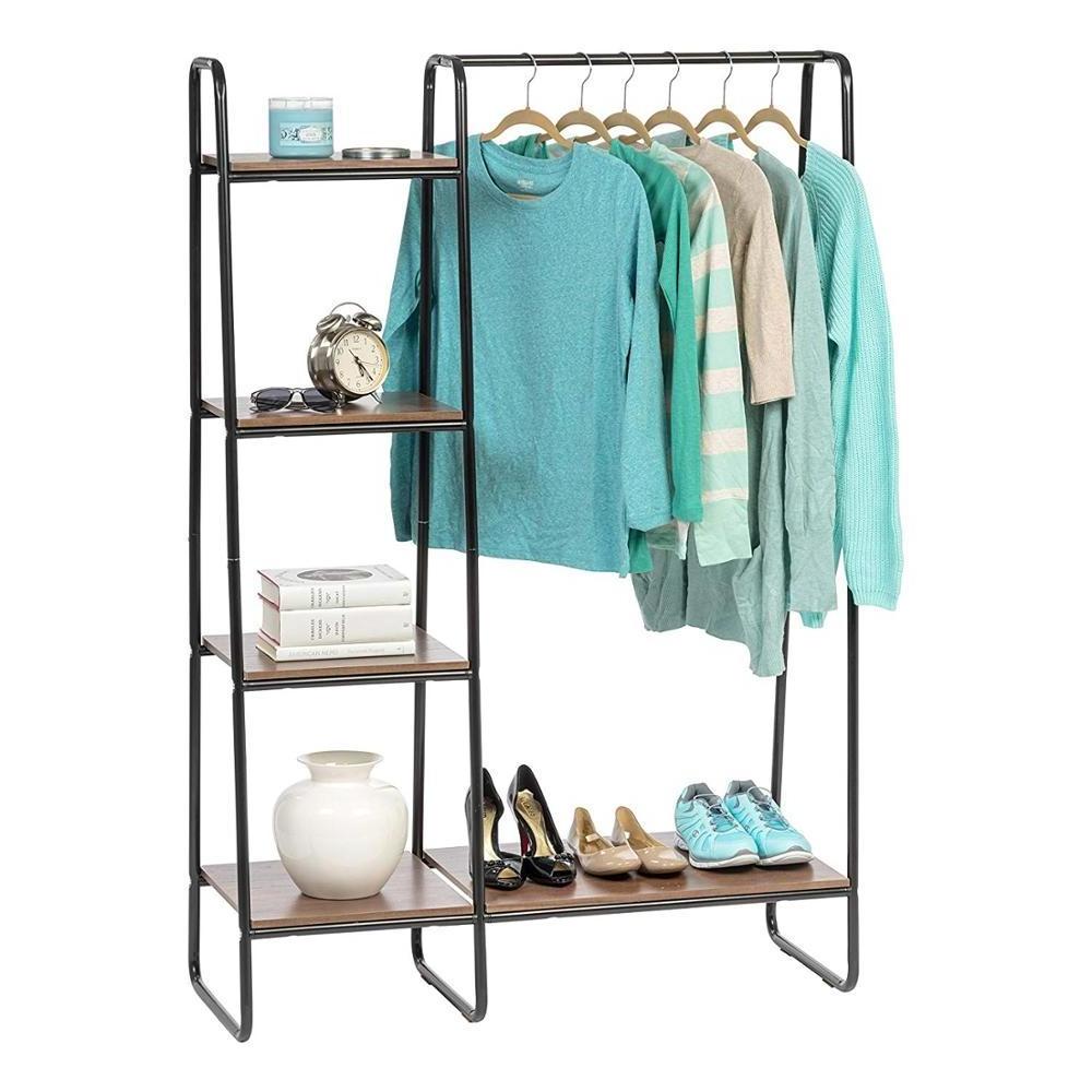 Simple home general used garment rack with shelf clothes storage shelf for bedroom