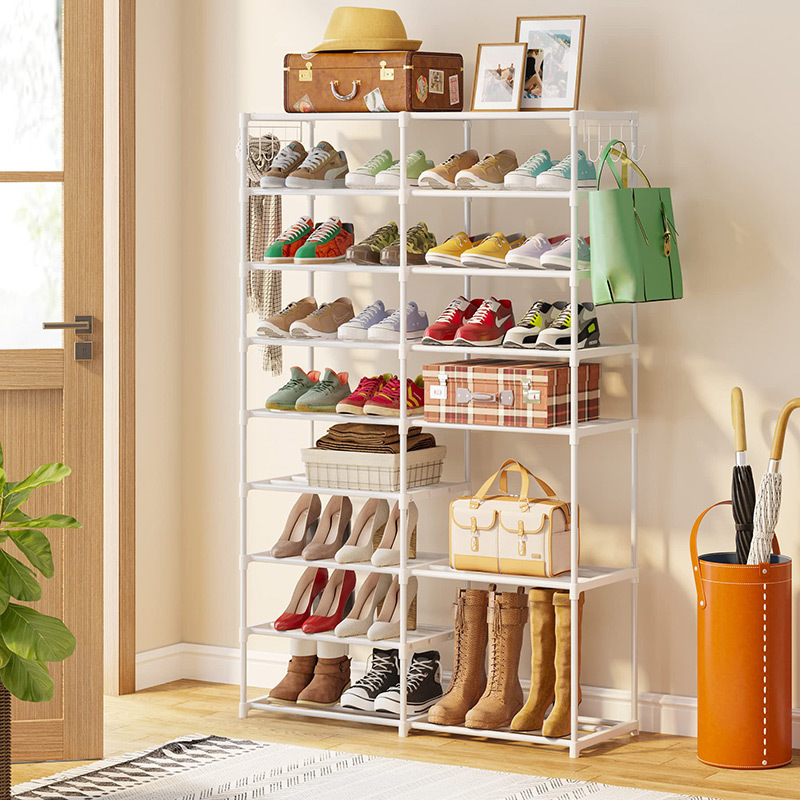 Boot Storage shelf display adjustable modern organizer multilayer stacked iron shoe rack storage