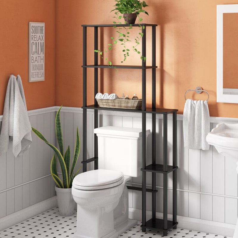 3-ply iron over toilet bathroom shelf organizer with adjustable shelves for toilet storage shelves