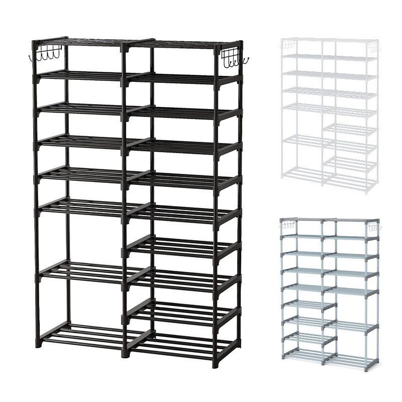 Boot Storage shelf display adjustable modern organizer multilayer stacked iron shoe rack storage