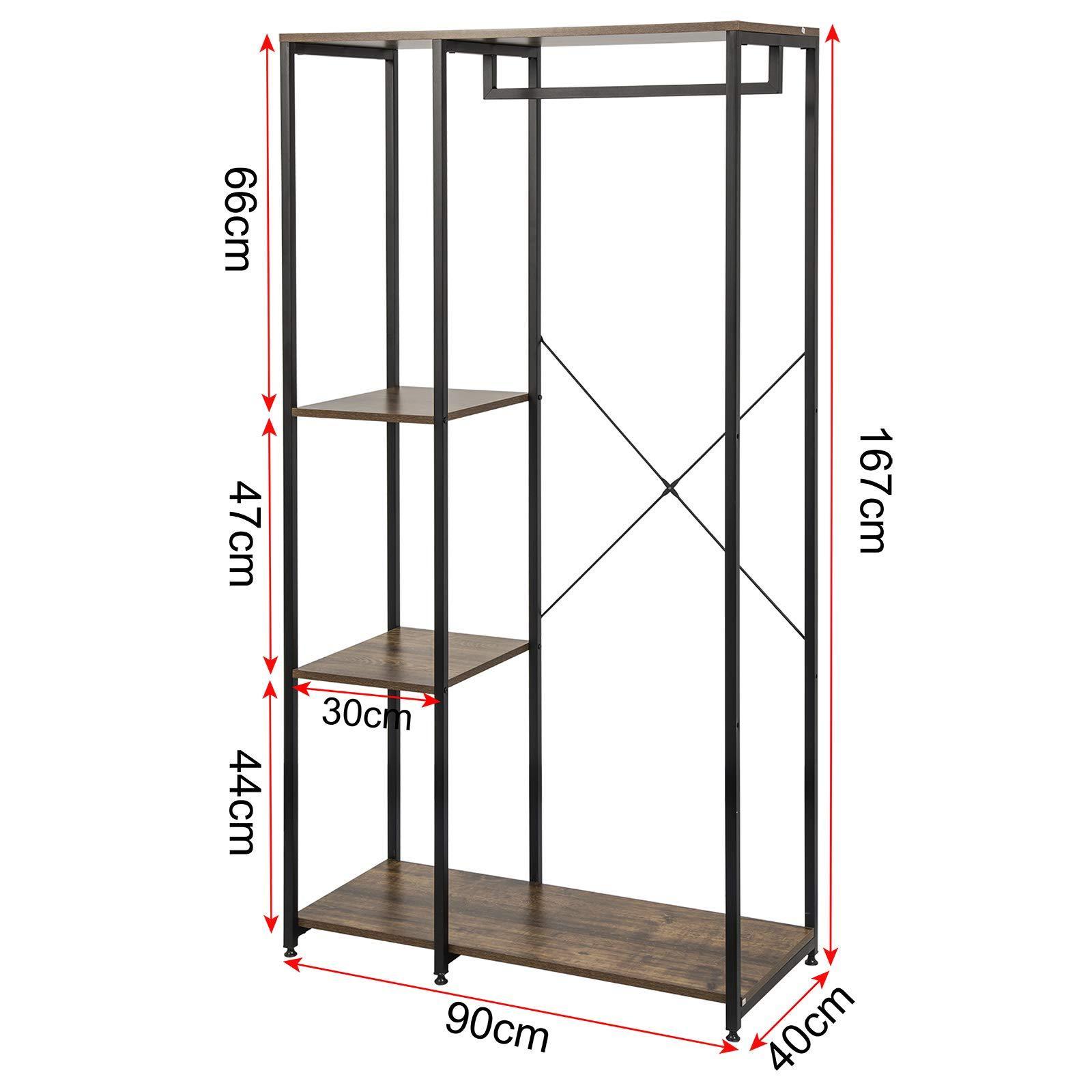 Tribesigns Freestanding Closet Organizer, Clothes Rack with Drawers and Shelves Garment Rack Hanging Clothing Wardrobe