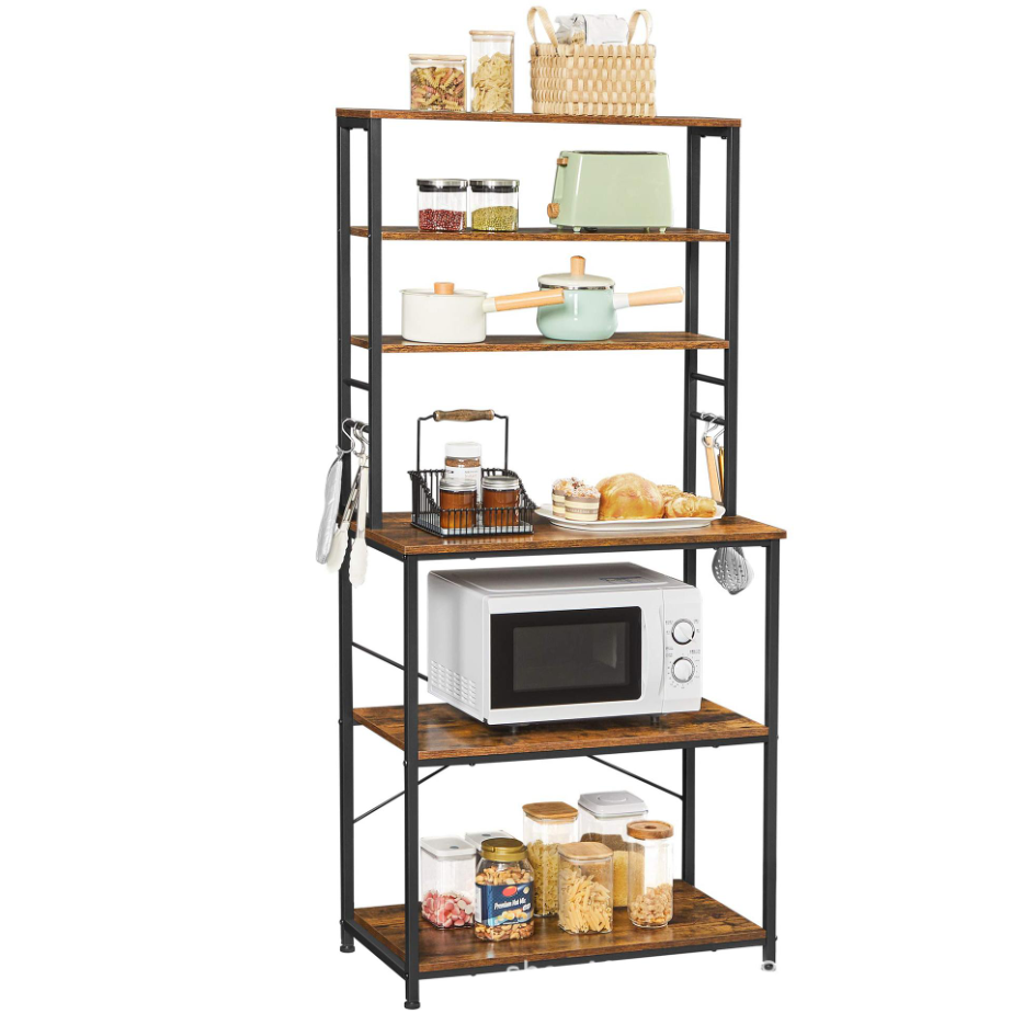 Kitchen Baker's Rack  Utility Storage Shelf Microwave Oven Stand with Industrial Storage Cabinet for home