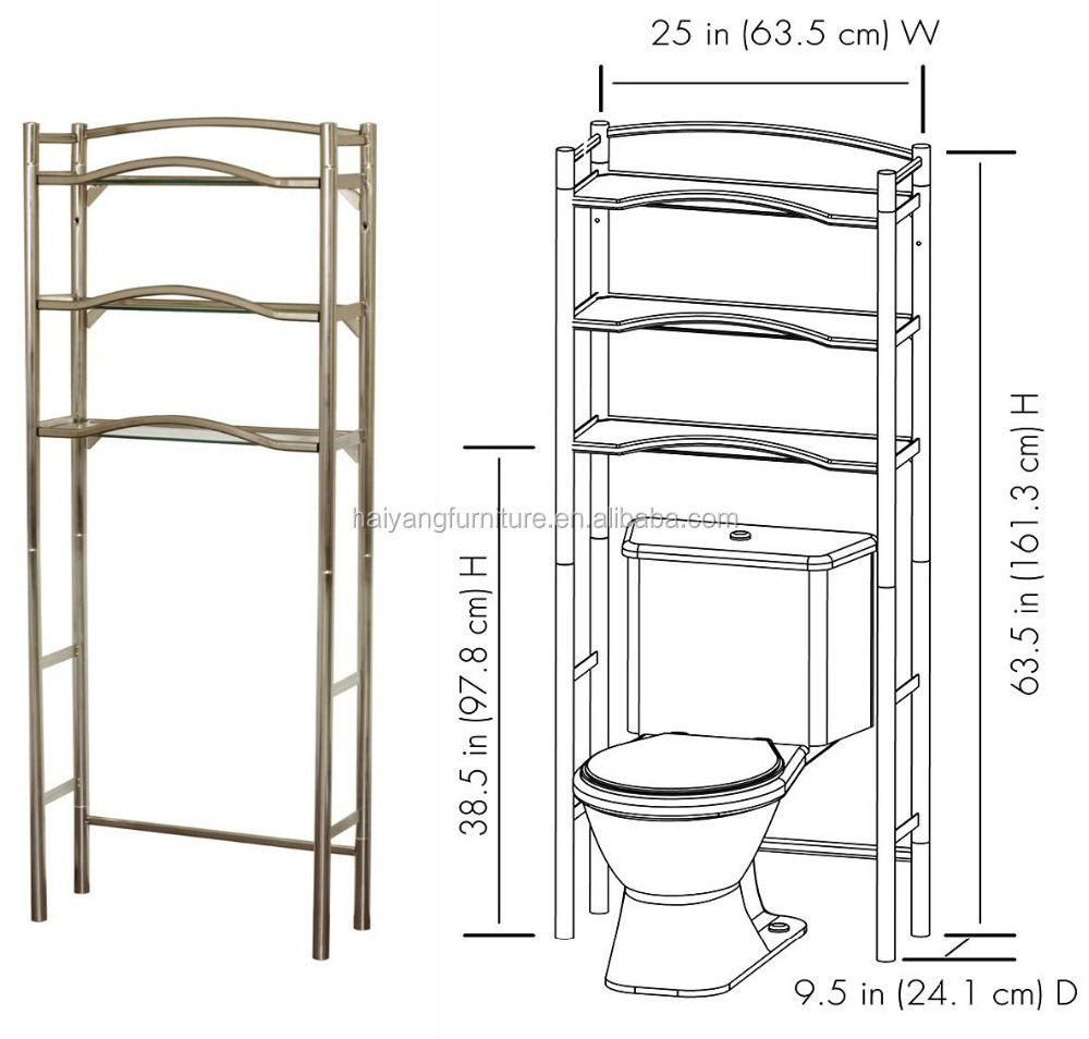 Metal bathroom space saver shelf over the toilet rack organizer wholesale