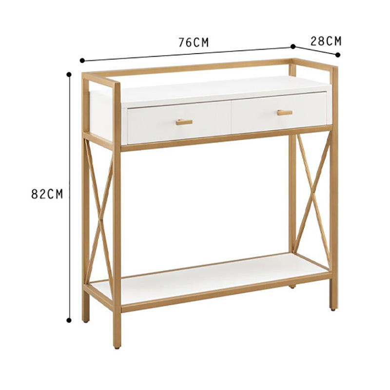 Factory price luxury white painted modern metal storage console entrance cabinet for living room easy assembly