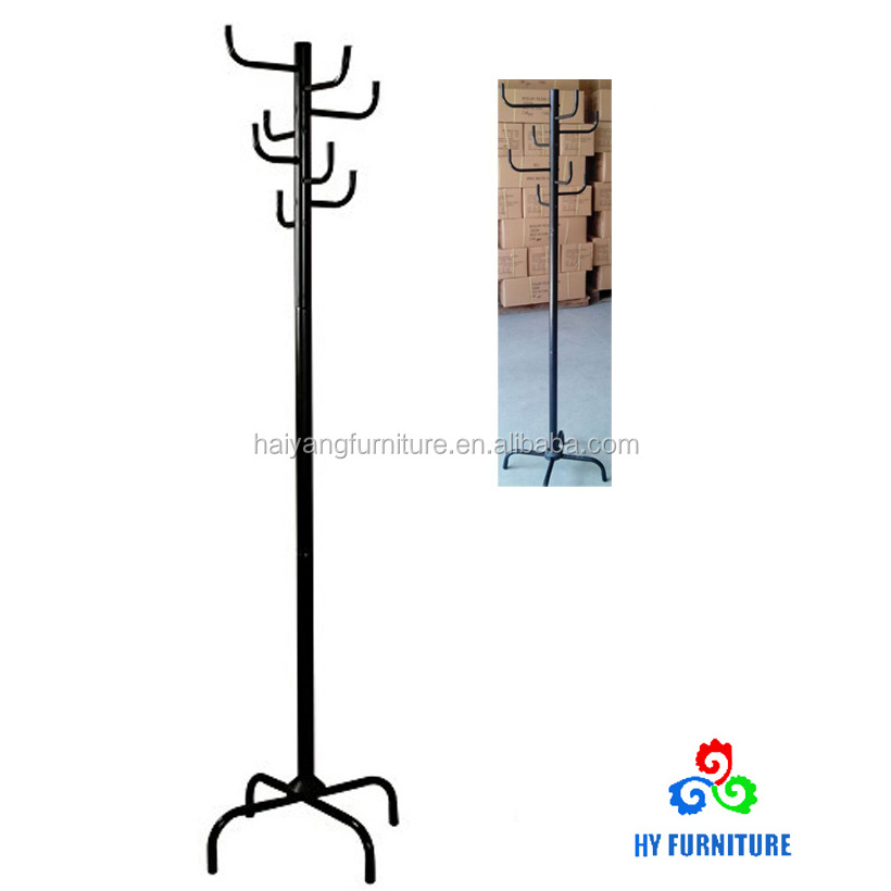 Floor standing clothes display hall tree metal coat rack hat hanger