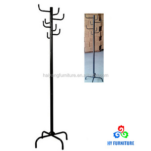 Floor standing clothes display hall tree metal coat rack hat hanger