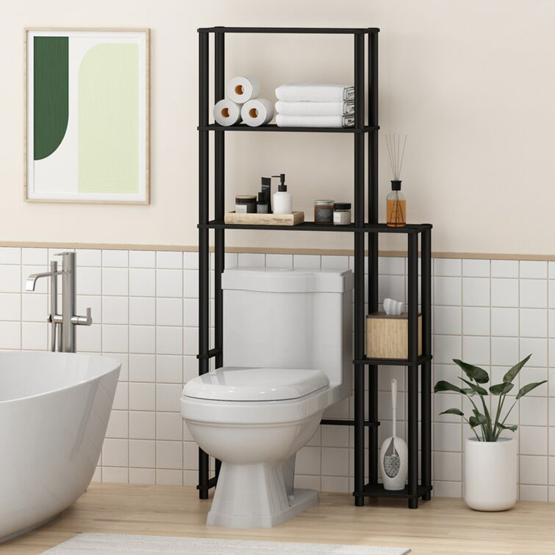 3-ply iron over toilet bathroom shelf organizer with adjustable shelves for toilet storage shelves