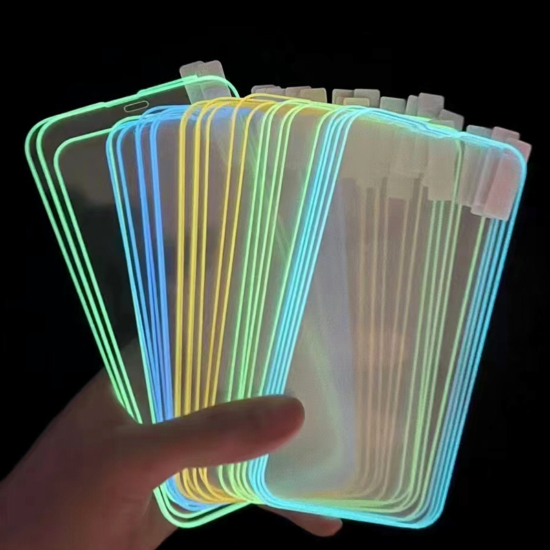 3D anti scratch Luminous 9H Tempered Glass Film glow in the dark screen protector for iphone 11 12 13 14 pro max