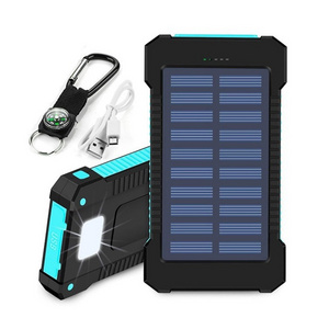 High Quality Waterproof 10000 mah Solar Panel Powerbanks Fast Charging Phone Charger 10000mAh Portable Solar Power Bank