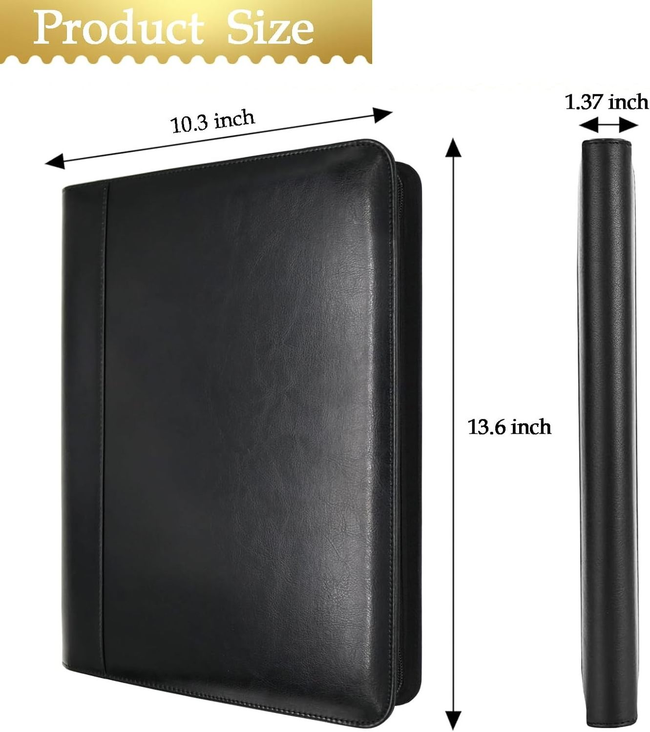 Portfolio Padfolio Organizer Binder with Clipboard,Leather Business Interview Resume Document Holder Folder Planner Organizer