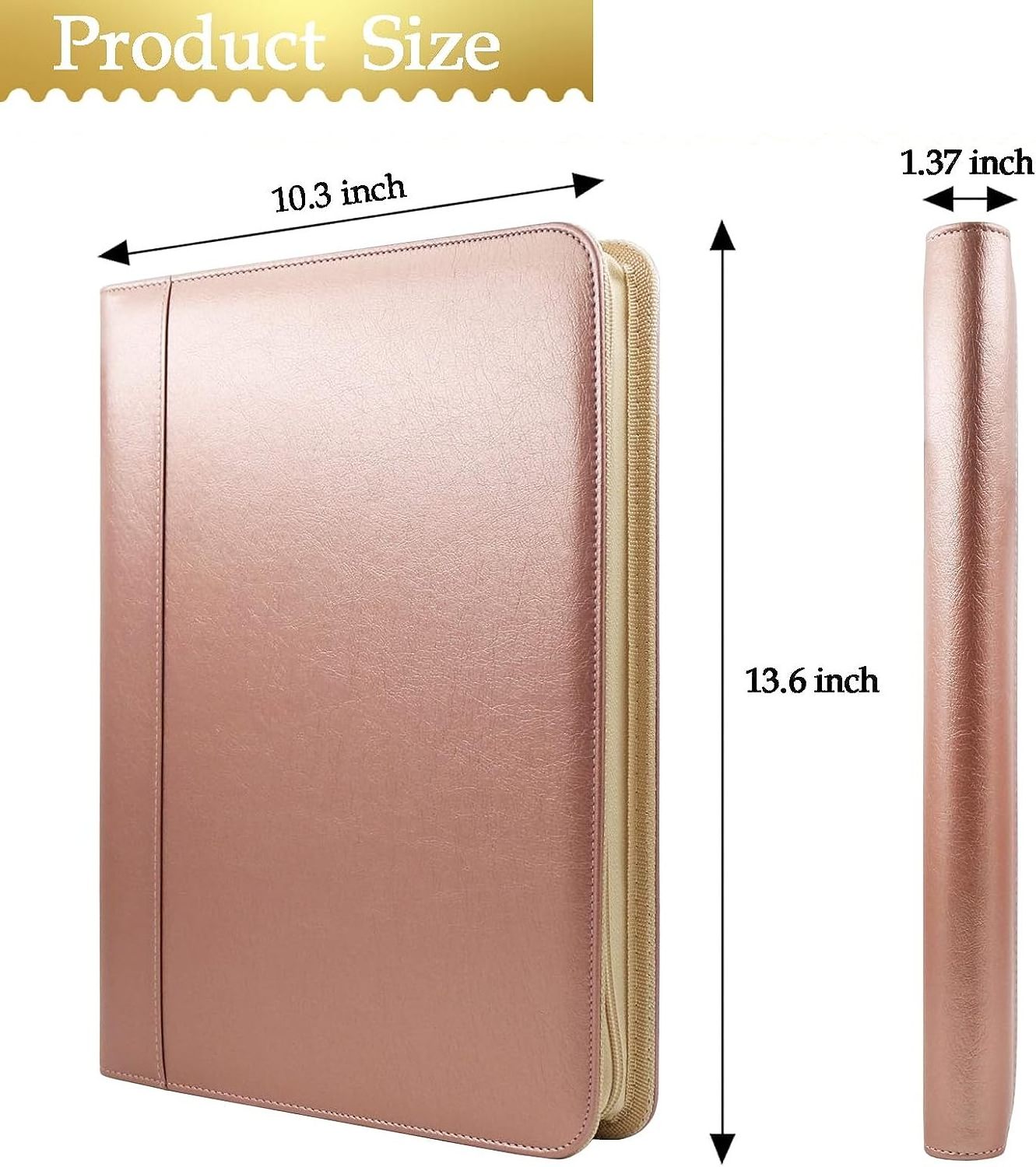 Portfolio Padfolio Organizer Binder with Clipboard,Leather Business Interview Resume Document Holder Folder Planner Organizer