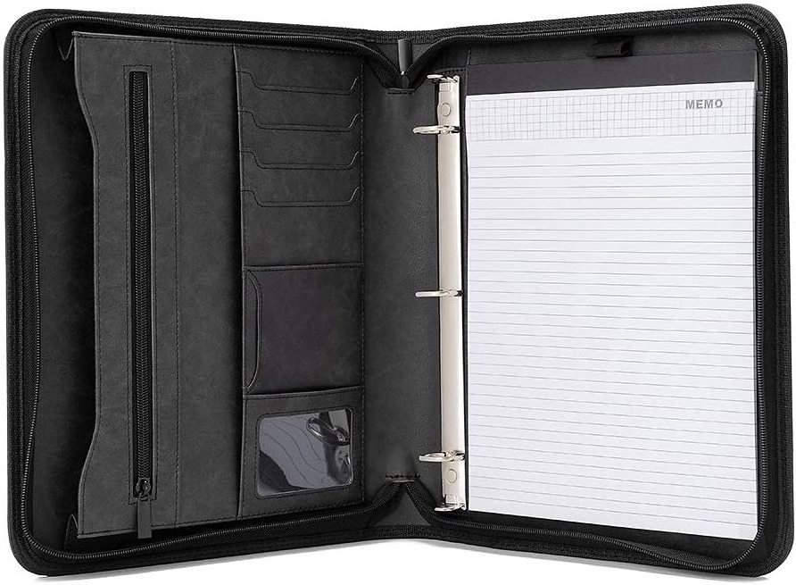 PU Leather A4 conference document  Portfolio with 3 ring binder