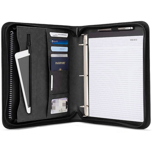 PU Leather A4 conference document  Portfolio with 3 ring binder