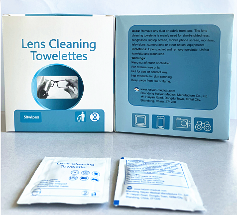 OEM Custom Logo Disposable Individual Camera Sunglass Optical Lens Screen Cleaner  Lens Cleaning Wet Wipes