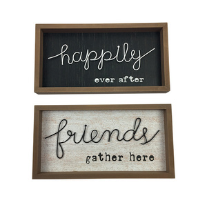 Wood Decorations Self Changeable Wood Frame Custom Welcome Sign Board Sign Board Letter Board with 3/4 Metal Inch Letters