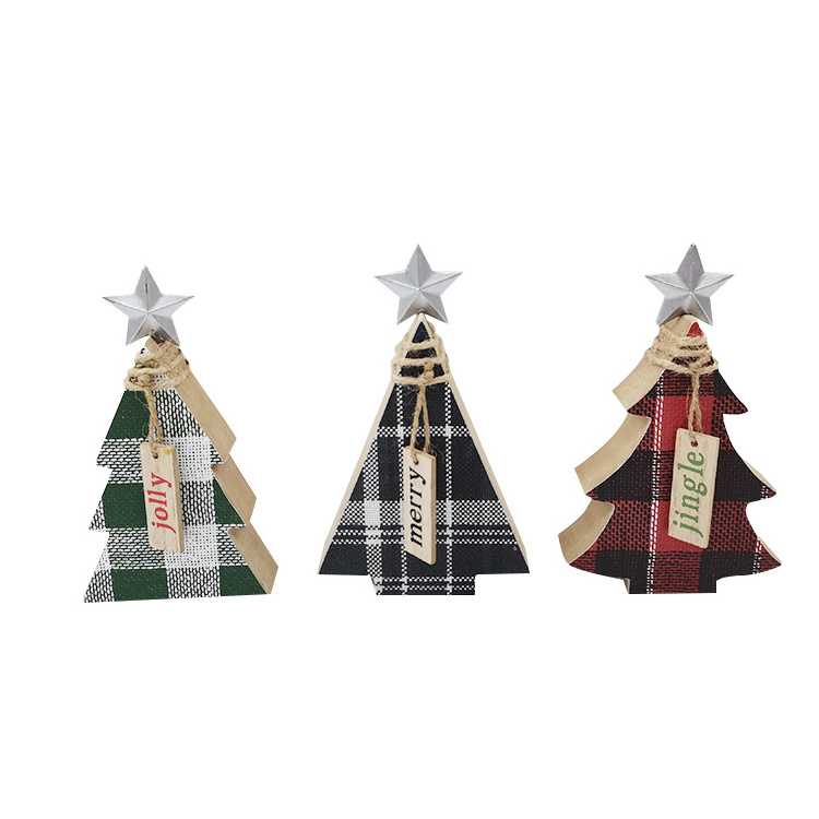 Wood Decorations Wholesale Wooden Christmas Decoration Set Wood Mini Christmas Tree Christmas Ornaments