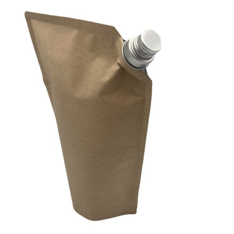 Aluminum Cover Spout Pouch Personalized Kraft Paper Aluminum Foil Bags Liquid Perfume Packaging Nozzle Pouches