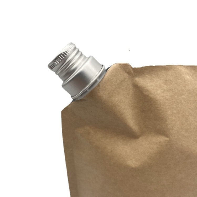 Aluminum Cover Spout Pouch Personalized Kraft Paper Aluminum Foil Bags Liquid Perfume Packaging Nozzle Pouches