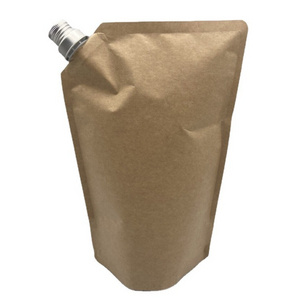 Aluminum Cover Spout Pouch Personalized Kraft Paper Aluminum Foil Bags Liquid Perfume Packaging Nozzle Pouches