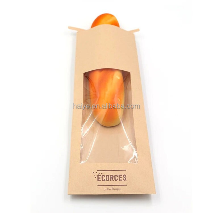 Baguette Bread Packaging Kraft Paper Bags Bakery Wax Grease Oil Proof French Baguette Bread Bag Paper