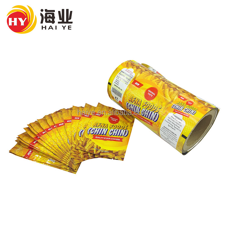 Metallized Foil Laminated Aluminum Plastic Food Flexible Packaging Film Roll sachet For Tomato Potato Chips Packaging