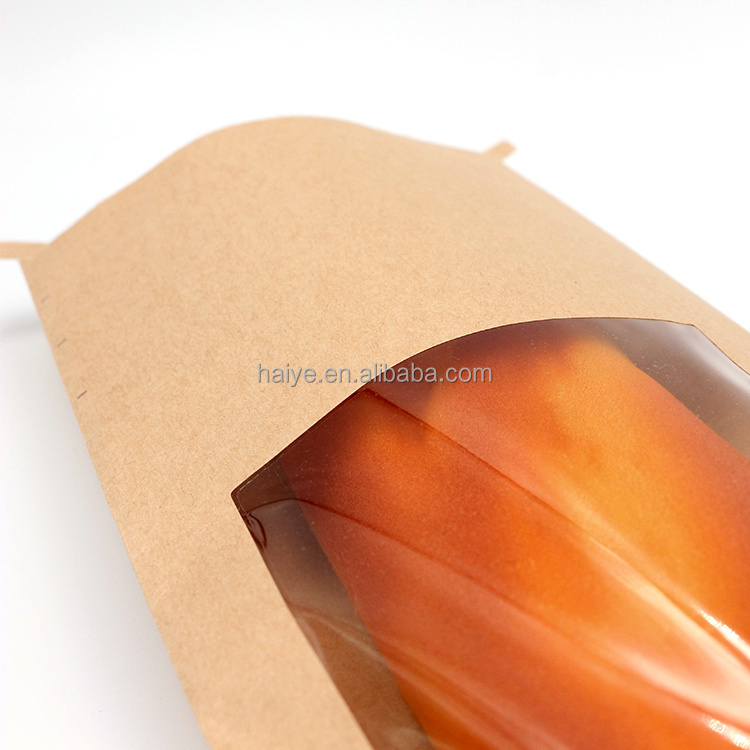 Baguette Bread Packaging Kraft Paper Bags Bakery Wax Grease Oil Proof French Baguette Bread Bag Paper