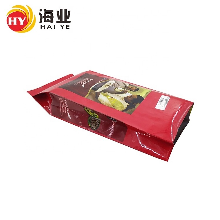 Custom Design Side Gusset Packing Bag Pouch For Coffee Foil Laminated Food Grade Coffee Bags With One Way Valve