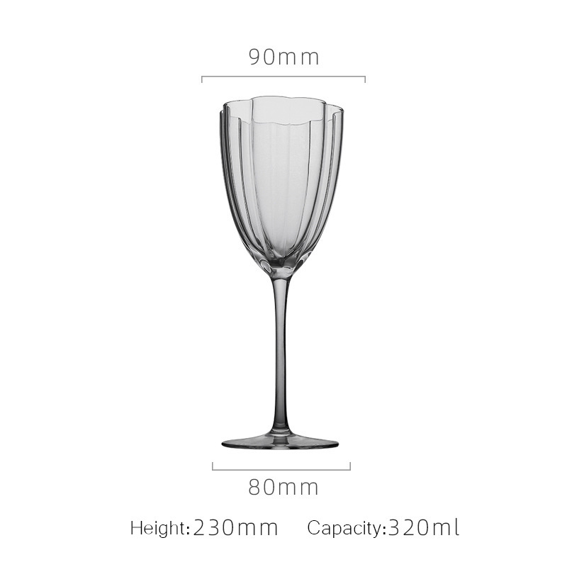 Vintage Flower Shape Wine Glass Champagne Glass Light Luxury Gradient Wine Glass