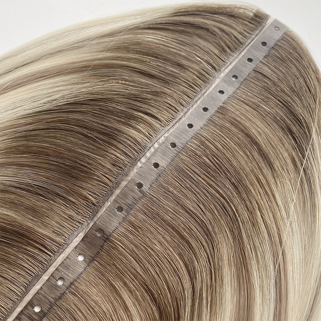 Weft Hair Extension 2023 New Design Invisible Hole PU Flat Weft Double Drawn Hole Genius Weft