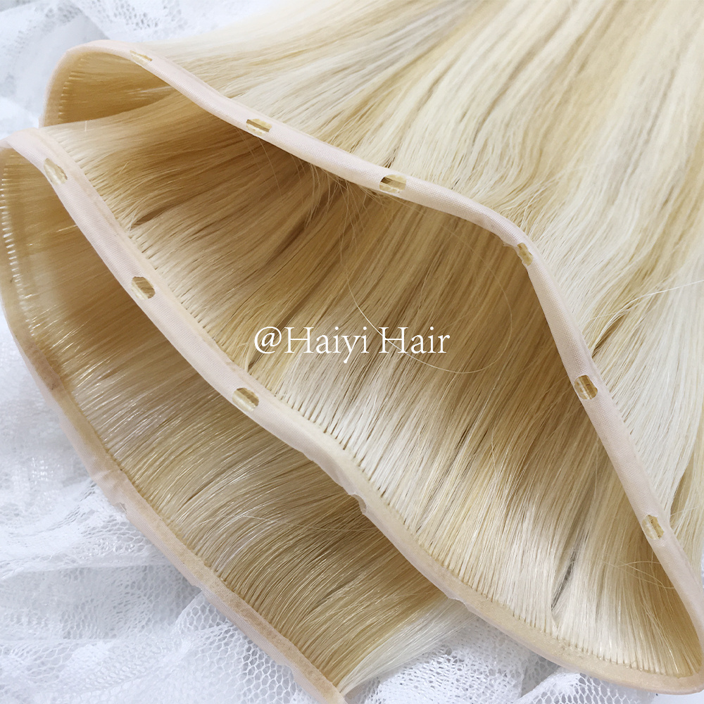 Weft Hair Extension 2023 New Design Invisible Hole PU Flat Weft Double Drawn Hole Genius Weft