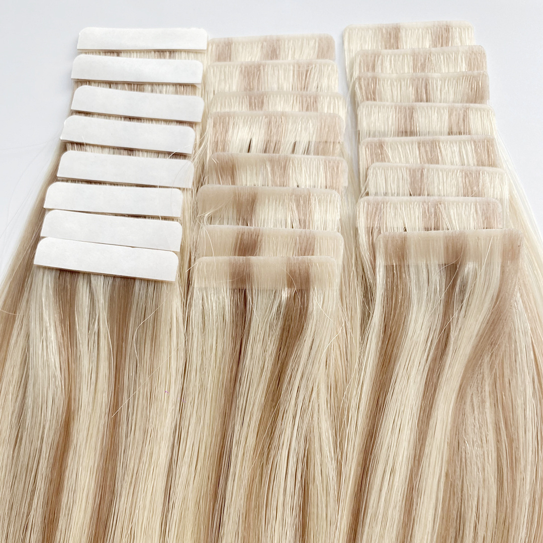 Haiyi factory Russian Virgin Cuticle Double Drawn Injected Tape Human Hair Seamless Invisible Tape in Human Hair Extension