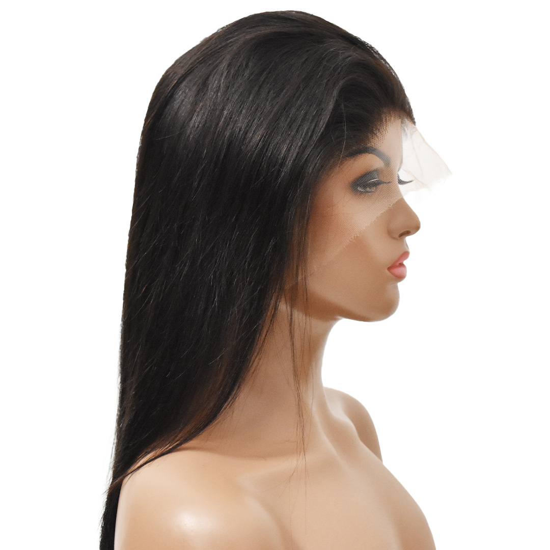 Mink Human Mongolian Hair 13x6 Straight Lace Frontal Wig Pre-plucked hair line Wigs Bleached Knots Human Hair