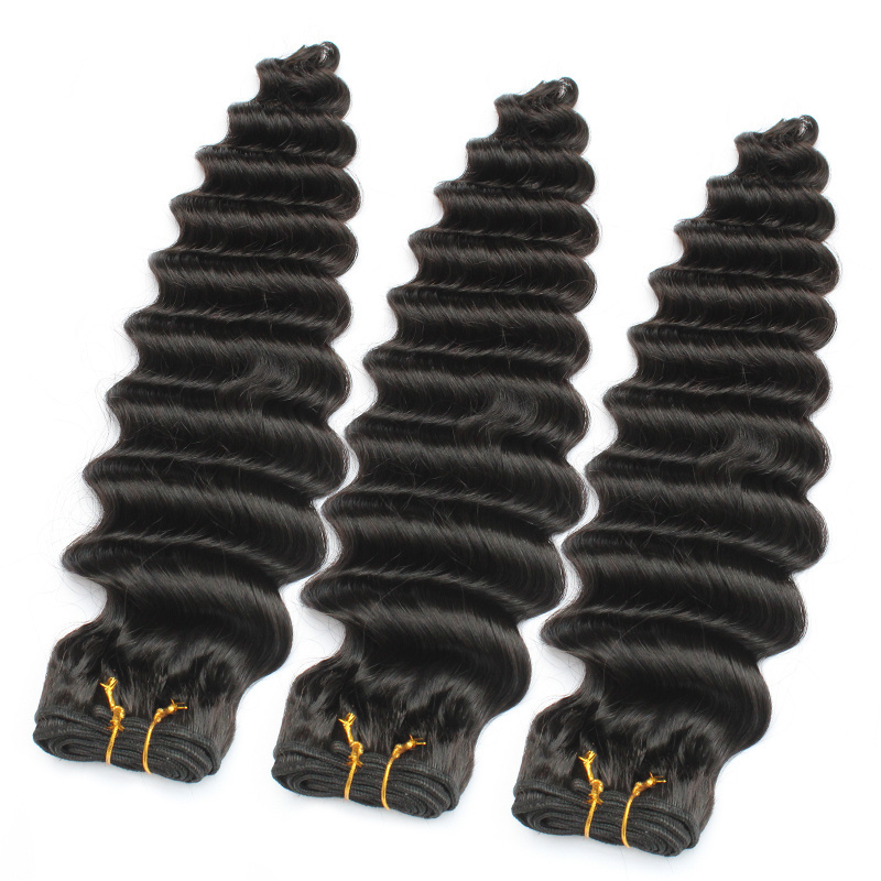 024 hot selling Hair Extension  Machine weft 12A high grade Human Hair deep wave 100% real human hair